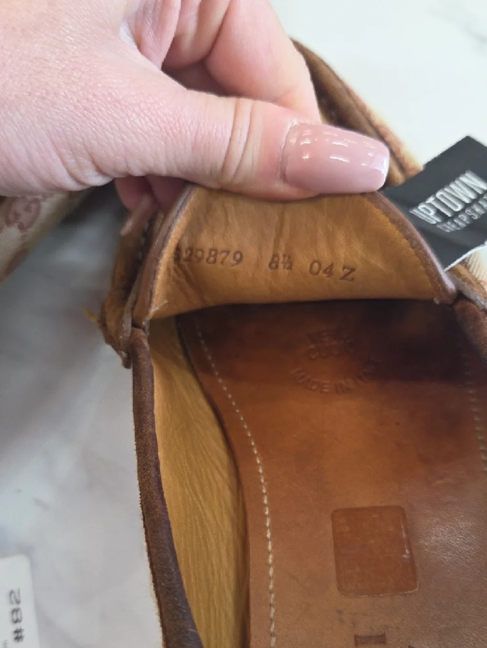Gucci Brown Monogram Suede Driving Loafers